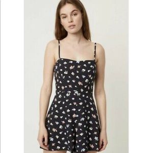 French Connection Navy Blue Camass Strap/Strapless Floral Romper